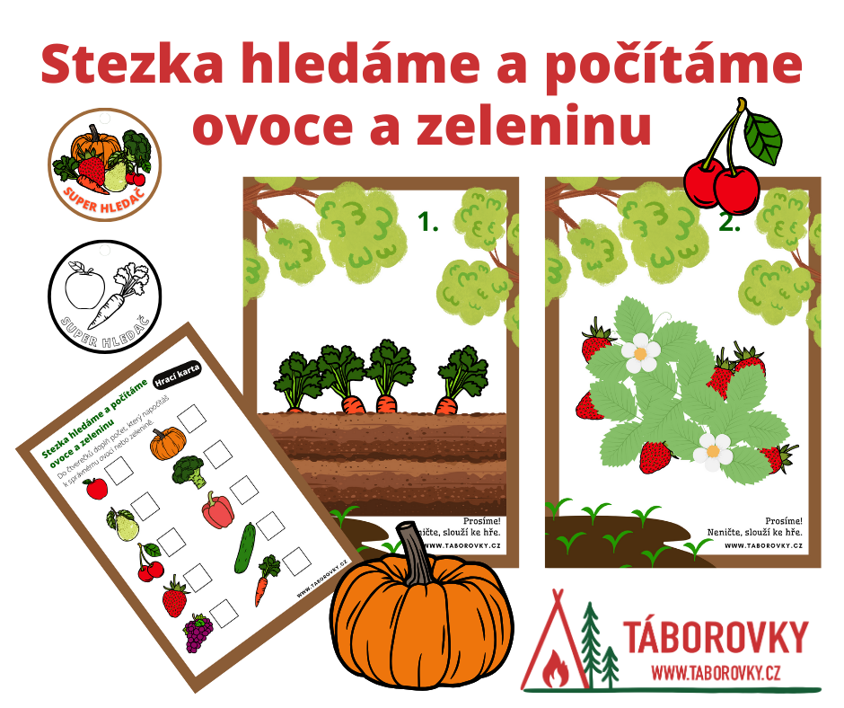 Stezka hledáme ovoce a zeleninu - vhodná pro děti MŠ